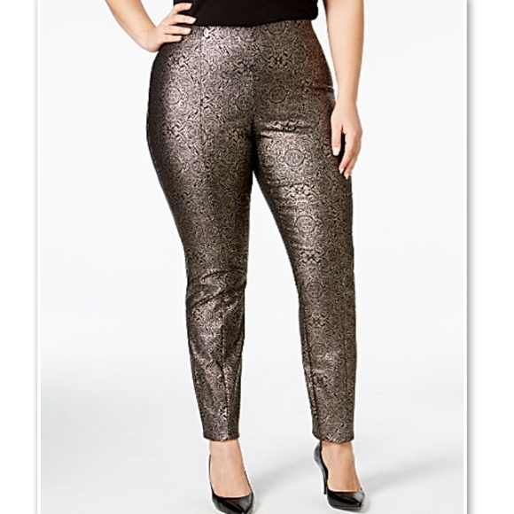 Alfani Pants - Alfani Macys Plus High Rise Rose Gold Skinny Pants